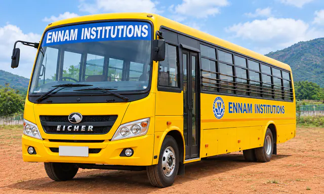 Yellow Ennam Institutions college bus
